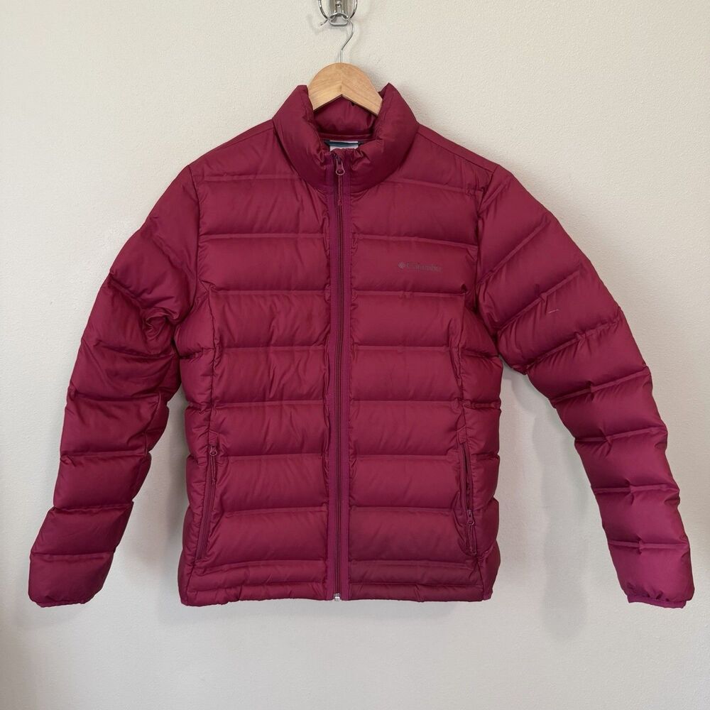 Columbia Duck Down Puffer Jacket Womens XL Magenta Pink Full Zip Outdoor Warm